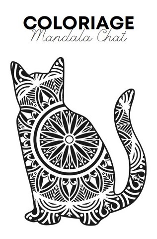 coloriage mandala chat